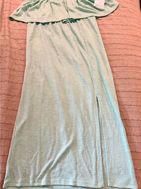 O'Neill Mint Ribbed Midi Skirt with Side Slit